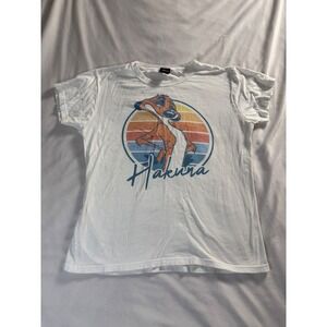 Disney Lion King Timon Hakuna Graphic Tee White XXL Short Sleeve Cotton T-Shirt